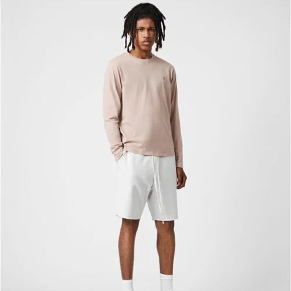 All Saints | Men's Brace Long Sleeve Crew T-Shirt in Balsa Stone Pink Size M - Picture 4 of 11